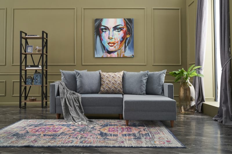 Aydama Sovesofa m. Divan 4-seters 192x135 - Blå - Møbler - Sofaer - Sovesofaer