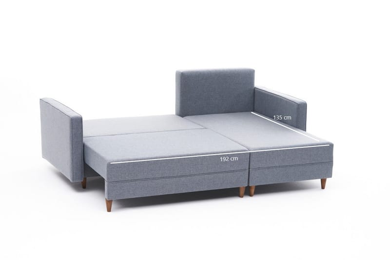 Aydama Sovesofa m. Divan 4-seters 192x135 - Blå - Møbler - Sofaer - Sovesofaer