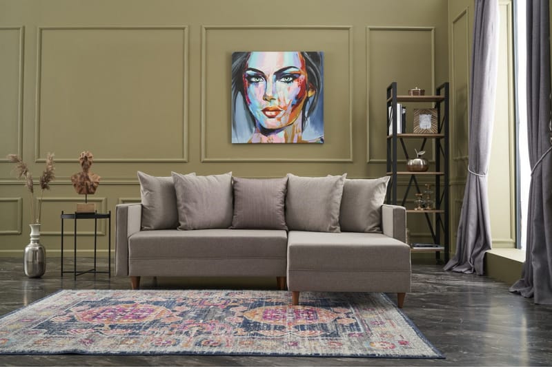 Aydama Sovesofa m. Divan 4-seters 192x135 - Krem - Møbler - Sofaer - Sovesofaer
