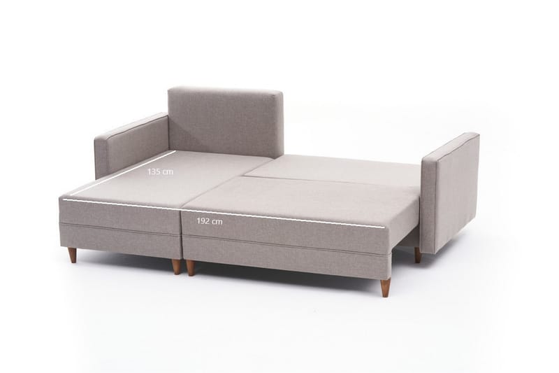 Aydama Sovesofa m. Divan 4-seters 192x135 - Krem - Møbler - Sofaer - Sovesofaer