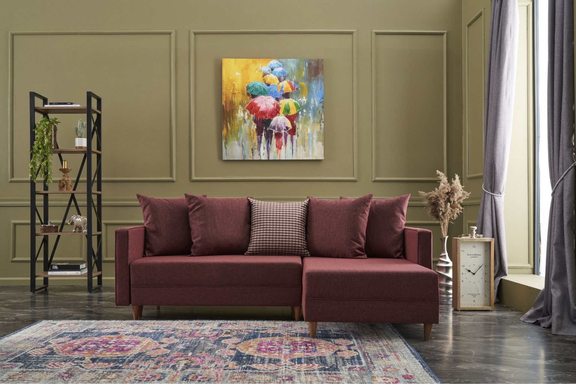 Aydama Sovesofa m. Divan 4-seters 192x135 - Rød - Møbler - Sofaer - Sovesofaer