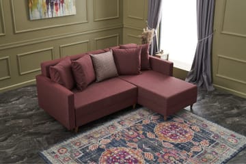 Aydama Sovesofa m. Divan 4-seters 192x135 - Rød - Møbler - Sofaer - Sovesofaer
