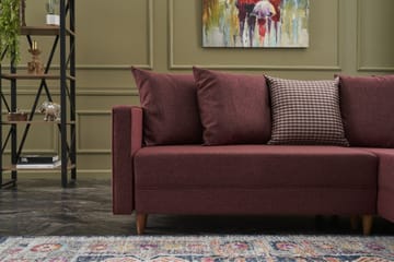 Aydama Sovesofa m. Divan 4-seters 192x135 - Rød - Møbler - Sofaer - Sovesofaer