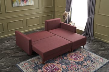Aydama Sovesofa m. Divan 4-seters 192x135 - Rød - Møbler - Sofaer - Sovesofaer