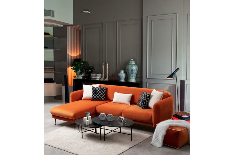 Azeriah Sovesofa med Divan Venstre - Oransje - Møbler - Sofaer - Sovesofaer