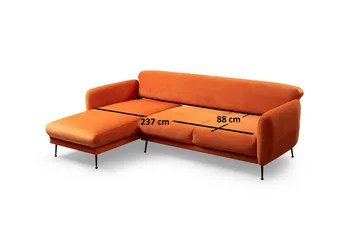 Azeriah Sovesofa med Divan Venstre - Oransje - Møbler - Sofaer - Sovesofaer