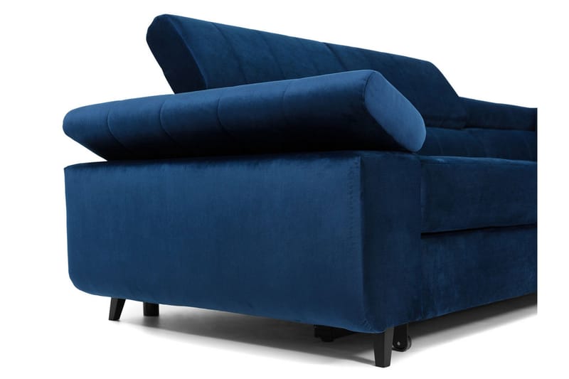 Azoulay Høyrevendt Sovesofa 123x193 cm med Oppbevaring i Fløyel - Grå - Møbler - Sofaer - Sovesofaer