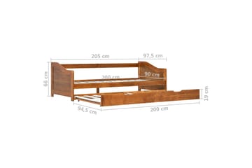 Bäddsoffa ram furu honungsbrun 90x200 cm - Møbler - Sofaer - Sovesofaer