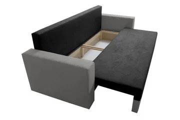 Banaso 3-seter Sovesofa 130x200 cm med Oppbevaring i Fløyel - Rød|Sort - Møbler - Sofaer - Sovesofaer
