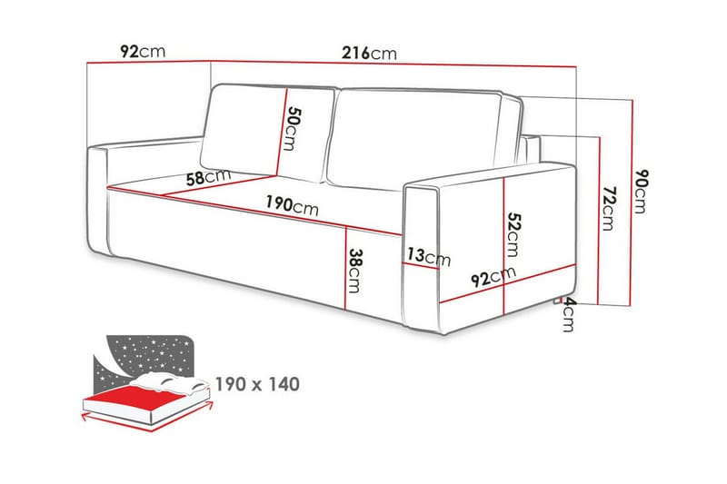 Bandon 2-seters Sovesofa - Brun - Sovesofaer - 2 seters sovesofa