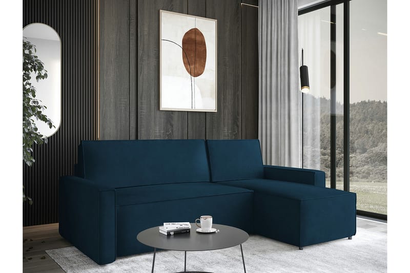 Bandon 3-seters Hjørnesovesofa - Blå - Møbler - Sofaer - Sovesofaer