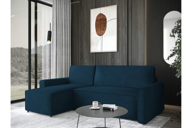 Bandon 3-seters Hjørnesovesofa - Blå - Møbler - Sofaer - Sovesofaer