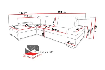 Bangkok Hjørnesofa Mini - Blå - Møbler - Sofaer - Sovesofaer