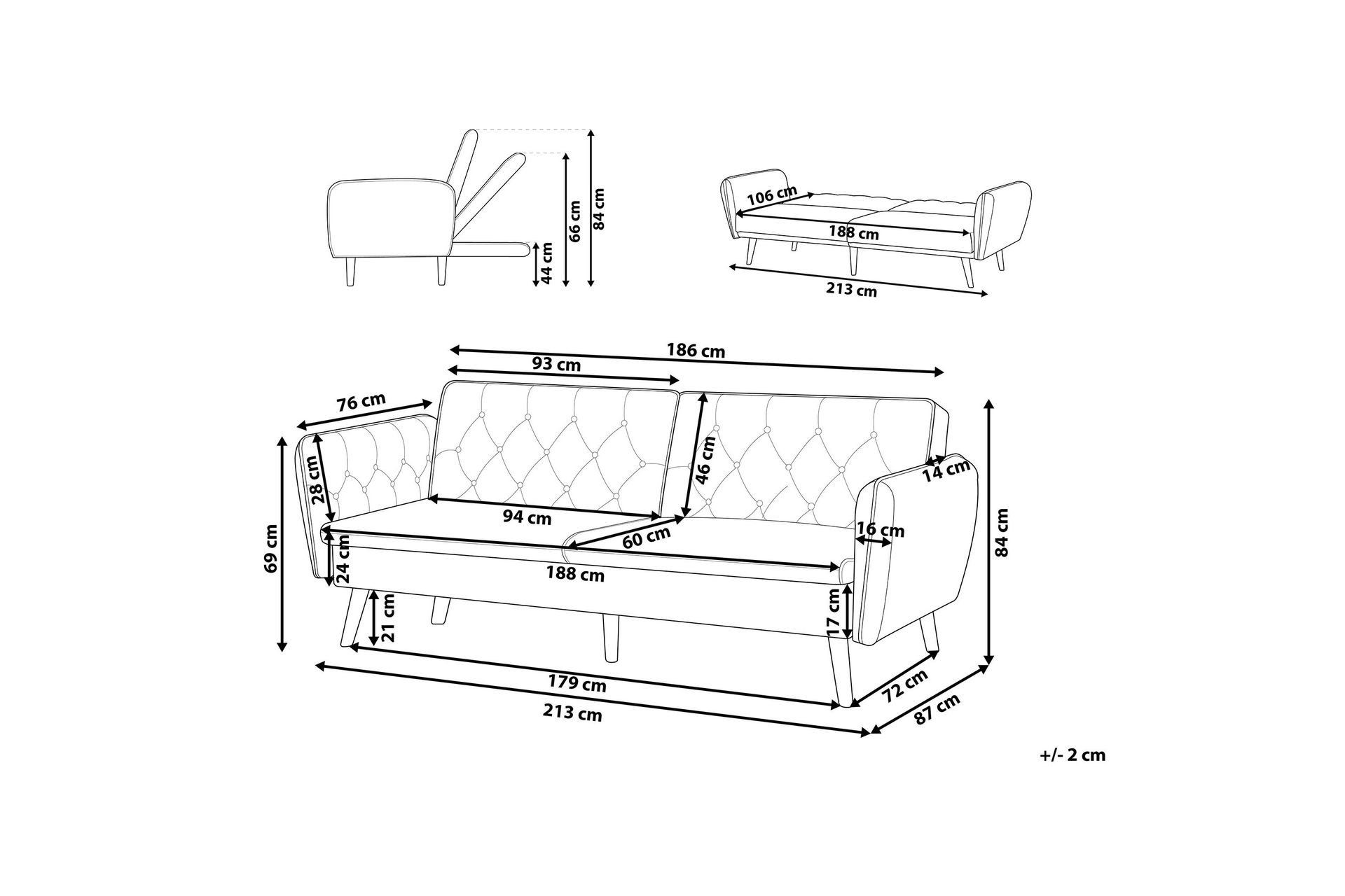 Bardu 2-seters Sovesofa - Fløyel/Mørkegrønn - Møbler - Sofaer - Sovesofaer
