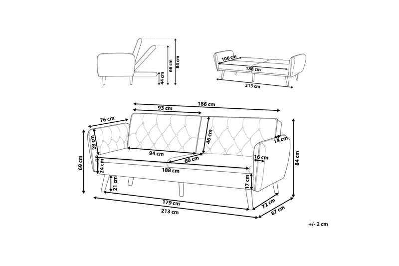Bardu 2-seters Sovesofa - Fløyel/Mørkegrønn - Møbler - Sofaer - Sovesofaer