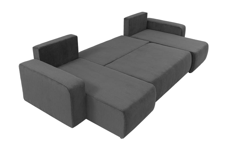 Barile Sovesofa med Dobbel Sjeselong 4-seter i Plysj - Brun - Møbler - Sofaer - Sovesofaer