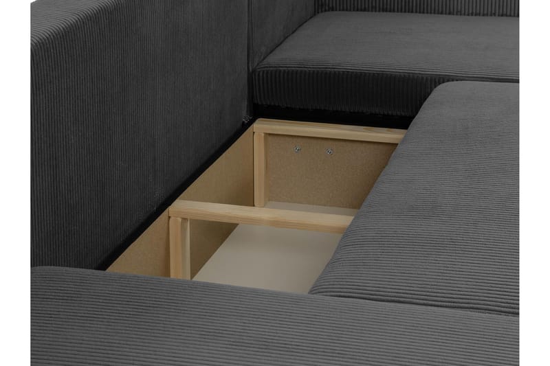 Barile Sovesofa med Dobbel Sjeselong 4-seter i Plysj - Brun - Møbler - Sofaer - Sovesofaer