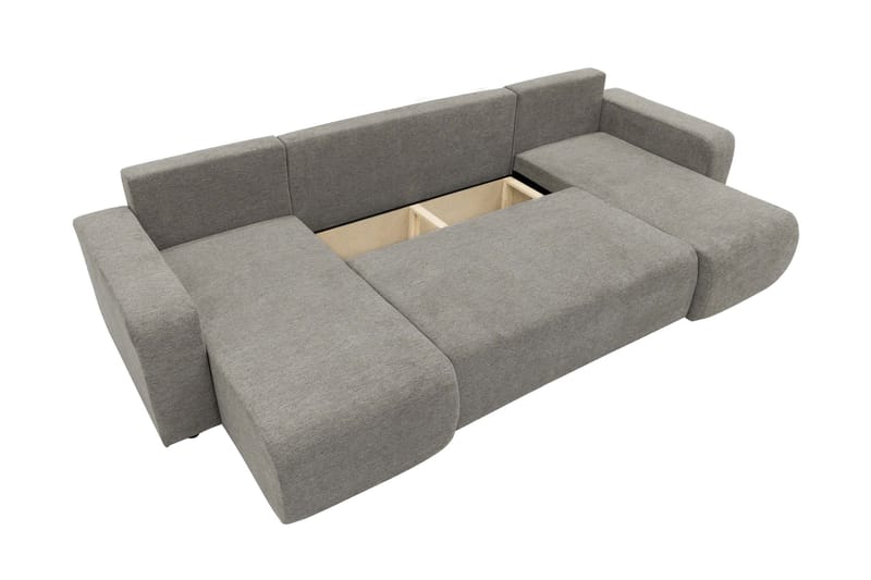 Barile Sovesofa med Dobbel Sjeselong 4-seter i Plysj - Brun - Møbler - Sofaer - Sovesofaer