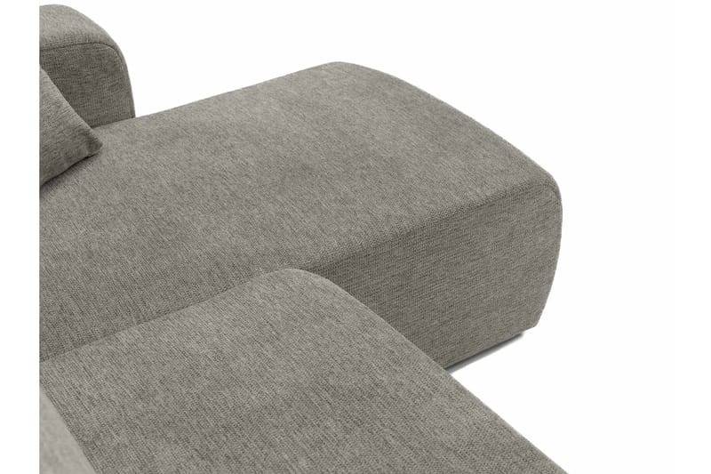 Barile Sovesofa med Dobbel Sjeselong 4-seter i Plysj - Grå - Møbler - Sofaer - Sovesofaer