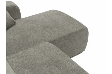Barile Sovesofa med Dobbel Sjeselong 4-seter i Plysj - Grå - Møbler - Sofaer - Sovesofaer