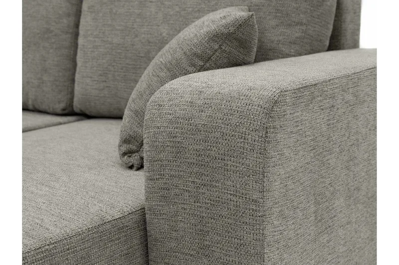 Barile Sovesofa med Dobbel Sjeselong 4-seter i Plysj - Hvit - Møbler - Sofaer - Sovesofaer