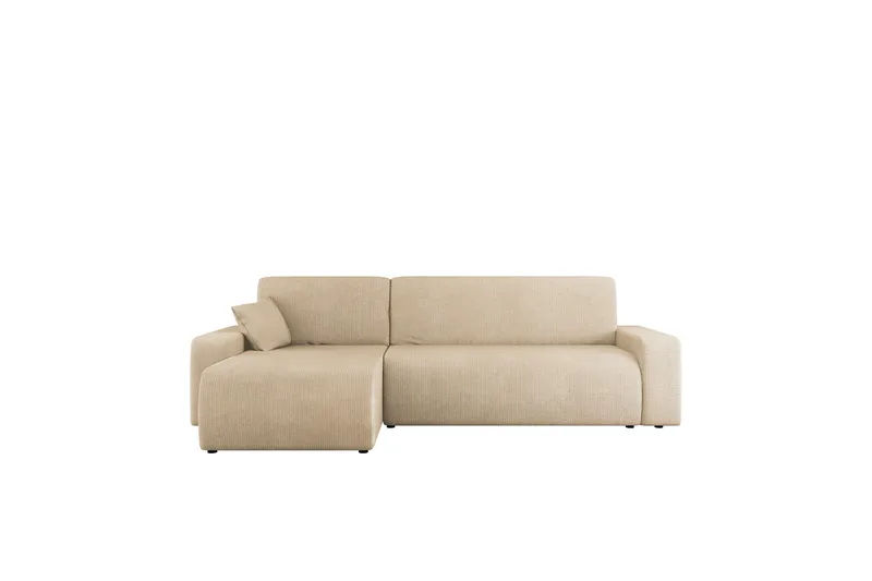 Barile Sovesofa med Sjeselong 3-seter i Plysj - Beige - Møbler - Sofaer - Sovesofaer