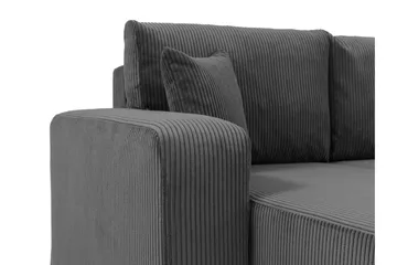Barile Sovesofa med Sjeselong 3-seter i Plysj - Grå - Møbler - Sofaer - Sovesofaer