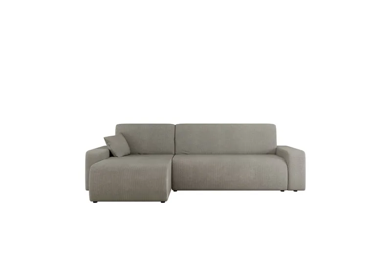 Barile Sovesofa med Sjeselong 3-seter i Plysj - Grå - Møbler - Sofaer - Sovesofaer