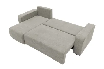 Barile Sovesofa med Sjeselong 3-seter i Plysj - Grå - Møbler - Sofaer - Sovesofaer