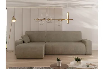 Barile Sovesofa med Sjeselong 3-seter i Plysj - Brun - Møbler - Sofaer - Sovesofaer