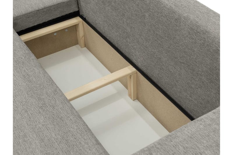 Barile Sovesofa med Sjeselong 3-seter i Plysj - Grå - Møbler - Sofaer - Sovesofaer