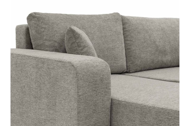 Barile Sovesofa med Sjeselong 3-seter i Plysj - Grå - Møbler - Sofaer - Sovesofaer
