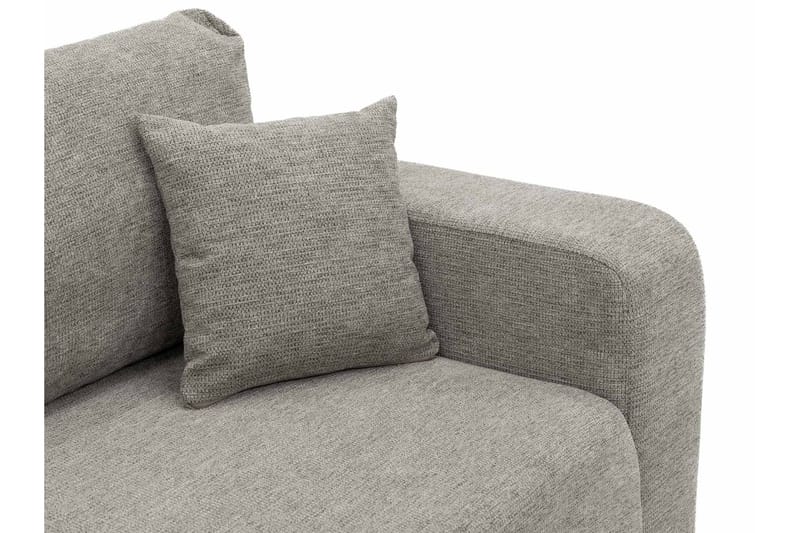 Barile Sovesofa med Sjeselong 3-seter i Plysj - Grå - Møbler - Sofaer - Sovesofaer