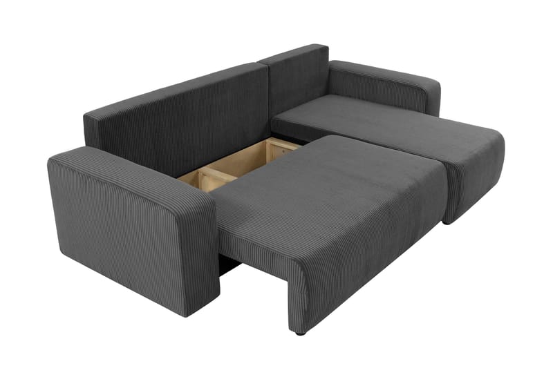 Barile Sovesofa med Sjeselong 3-seter i Plysj - Hvit - Møbler - Sofaer - Sovesofaer