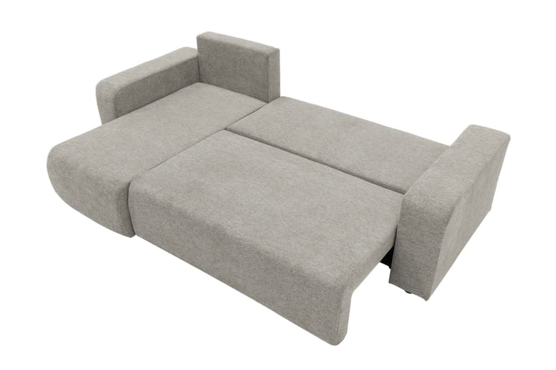 Barile Sovesofa med Sjeselong 3-seter i Plysj - Grå - Møbler - Sofaer - Sovesofaer