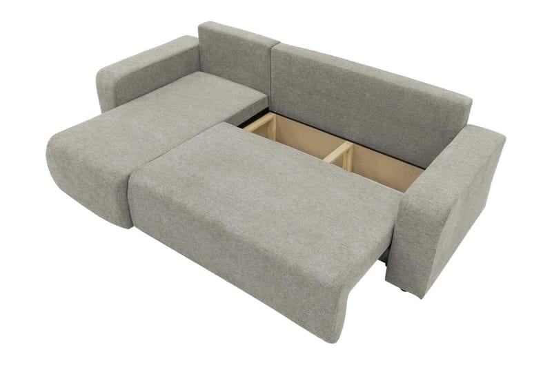 Barile Sovesofa med Sjeselong 3-seter i Plysj - Grå - Møbler - Sofaer - Sovesofaer