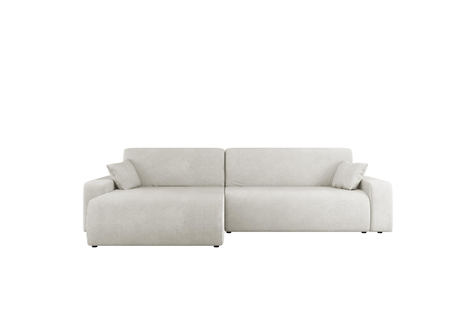 Barile Sovesofa med Sjeselong 3-seter i Plysj - Hvit - Møbler - Sofaer - Sovesofaer