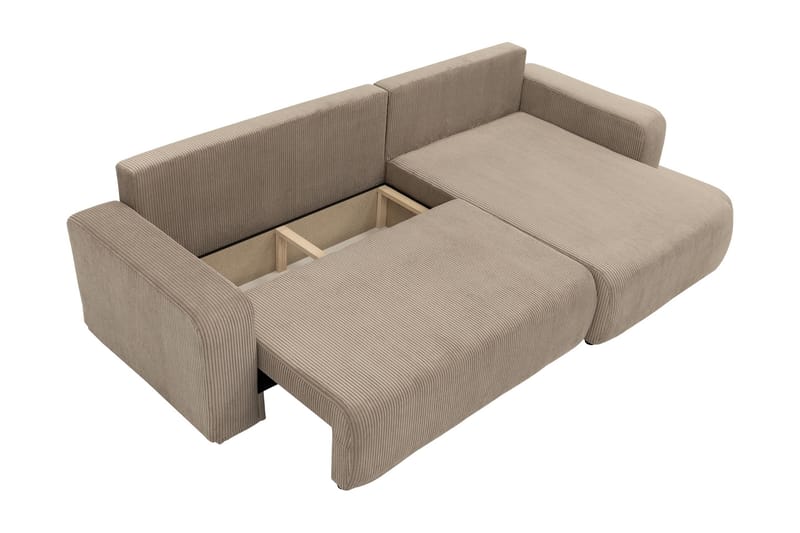 Barile Sovesofa med Sjeselong 3-seter i Plysj - Hvit - Møbler - Sofaer - Sovesofaer