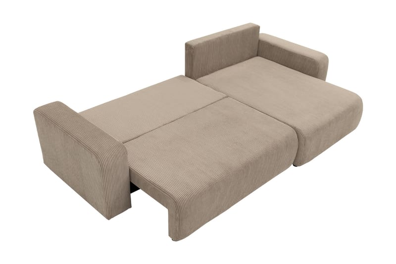 Barile Sovesofa med Sjeselong 3-seter i Plysj - Hvit - Møbler - Sofaer - Sovesofaer