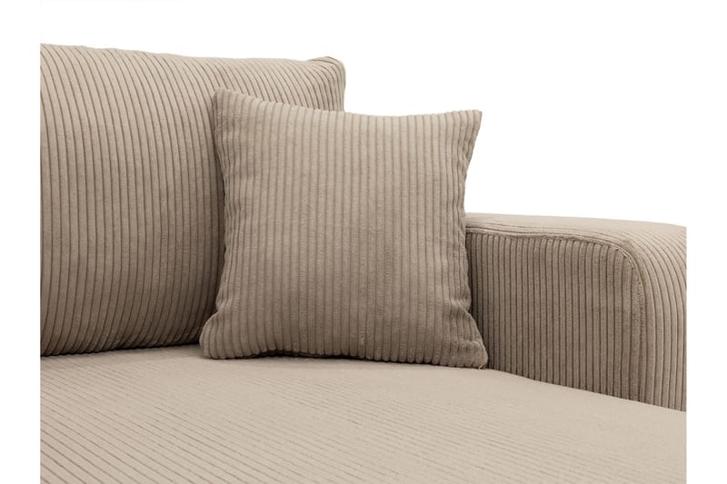 Barile Sovesofa med Sjeselong 3-seter i Plysj - Hvit - Møbler - Sofaer - Sovesofaer