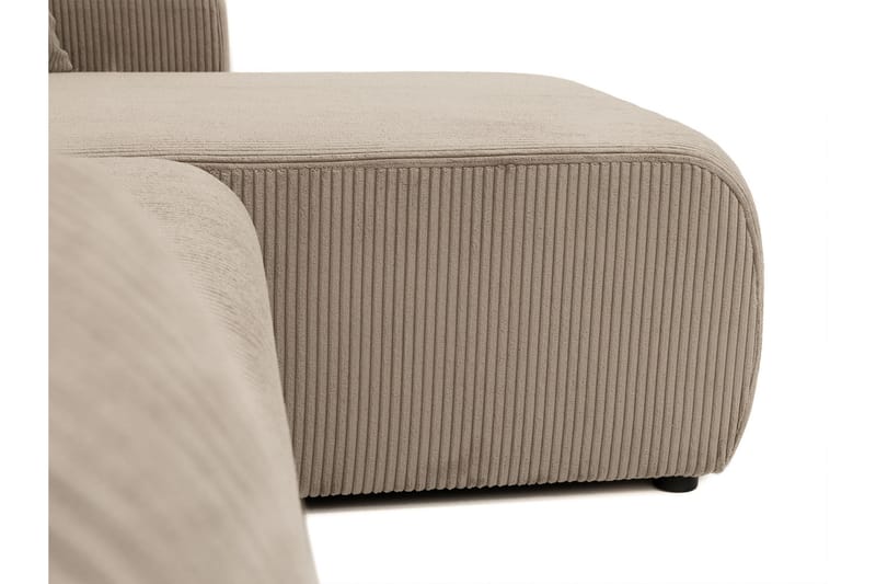 Barile Sovesofa med Sjeselong 3-seter i Plysj - Hvit - Møbler - Sofaer - Sovesofaer