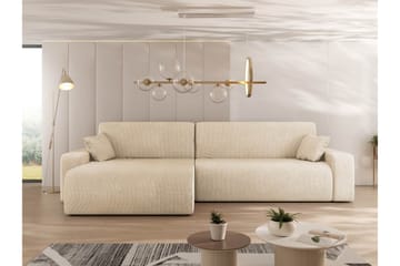 Barile Sovesofa med Sjeselong 3-seter i Plysj - Beige - Møbler - Sofaer - Sovesofaer
