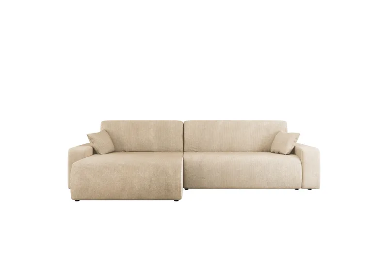 Barile Sovesofa med Sjeselong 3-seter i Plysj - Beige - Møbler - Sofaer - Sovesofaer