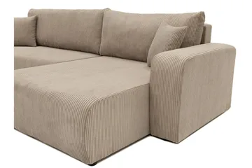 Barile Sovesofa med Sjeselong 3-seter i Plysj - Beige - Møbler - Sofaer - Sovesofaer