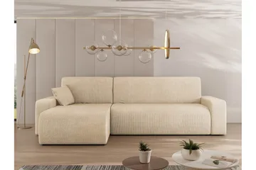 Barile Sovesofa med Sjeselong 3-seter i Plysj - Beige - Møbler - Sofaer - Sovesofaer