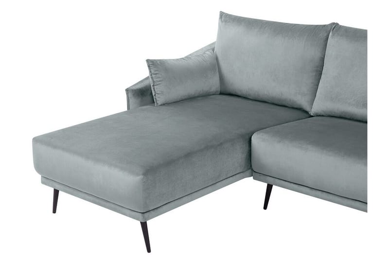 Bartelme Hjørnesovesofa Høyre Fløyel - Grå - Møbler - Sofaer - Sovesofaer