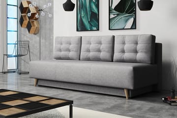 Bella Sovesofa 142x200 cm med Oppbevaring i Stoff - Grå - Møbler - Sofaer - Sovesofaer
