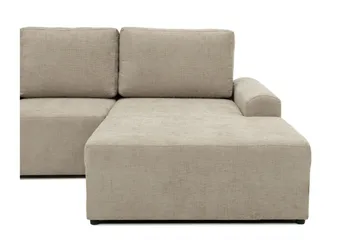 Bella Sovesofa med Dobbel Sjeselong 4-seter i Plysj - Grå - Møbler - Sofaer - Sovesofaer