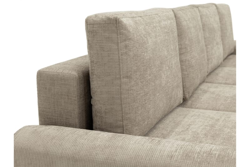 Bella Sovesofa med Dobbel Sjeselong 4-seter i Plysj - Grå - Møbler - Sofaer - Sovesofaer