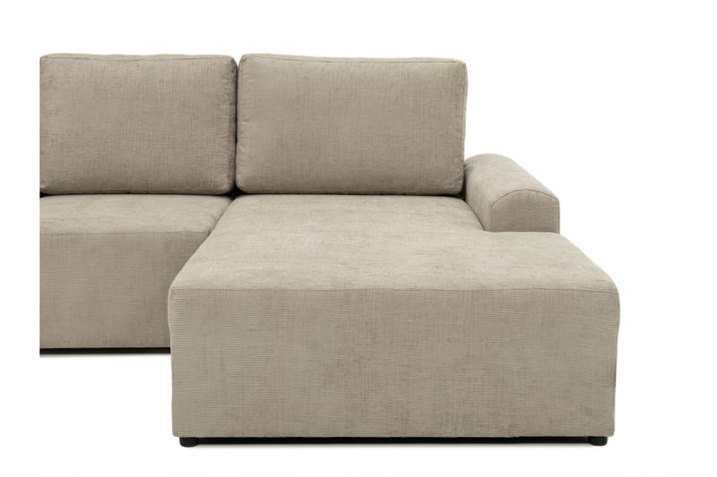 Bella Sovesofa med Dobbel Sjeselong 4-seter i Plysj - Grå - Møbler - Sofaer - Sovesofaer